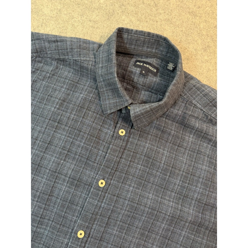 Jack‎ Maverick Mens XL Blue Grey Textured Long Sleeve Button Down Shirt